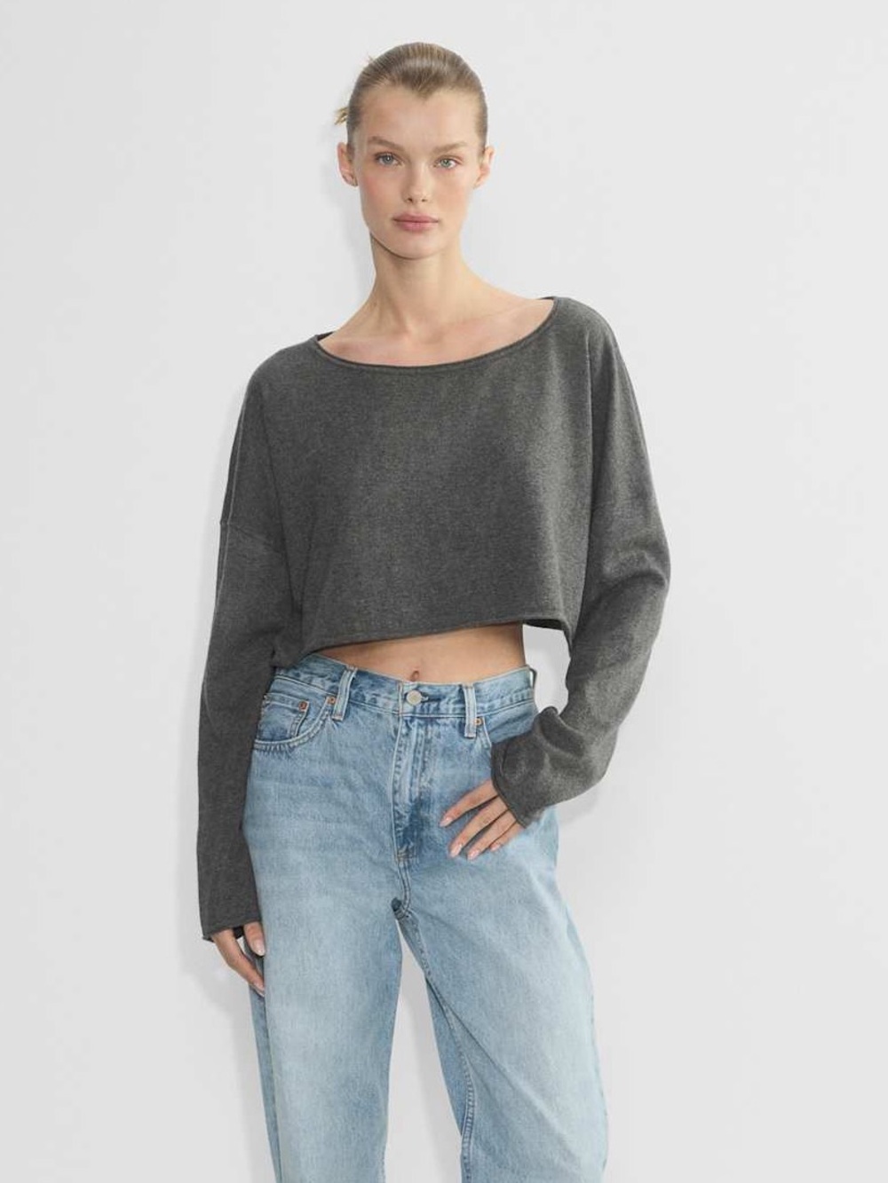 Aritzia Sunday Best Compote Sweater in Heather Charcoal Size Small